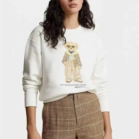 Polo Ralph Lauren Polo Bear Fleece Crewneck Sweatshirt in Ivolry color - Picture 3 of 12